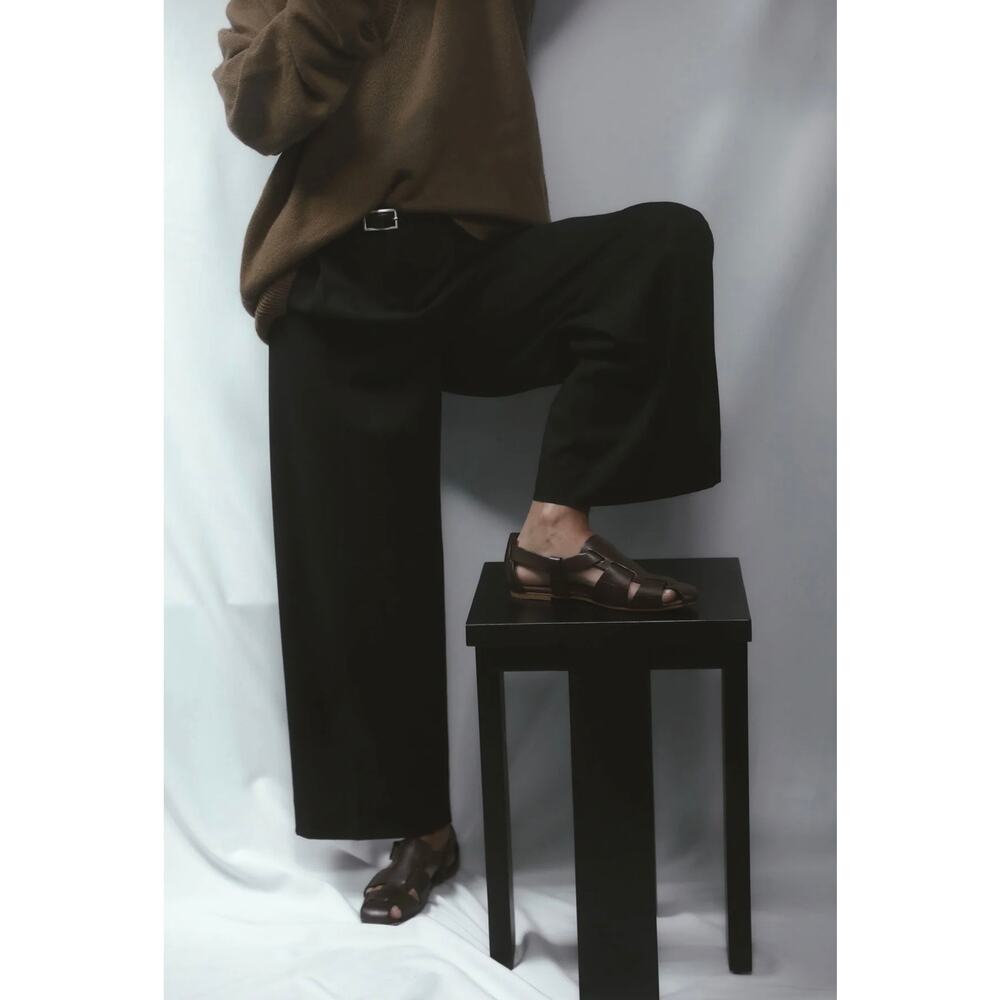 Emme Parsons ERNEST IN ESPRESSO CALFSKIN Fisherman Sandal